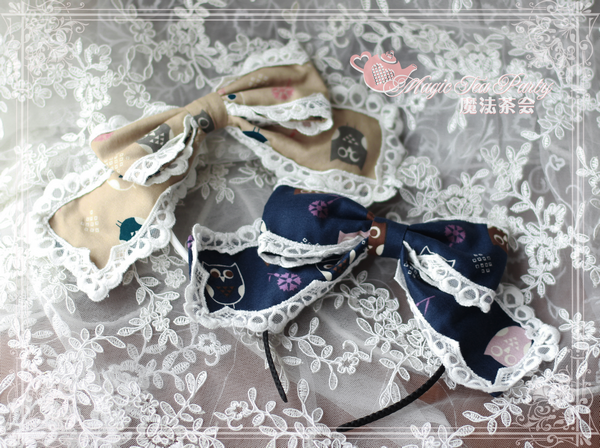 Lovely Owl Sweet Printed Magic Tea Party Lolita Headbow