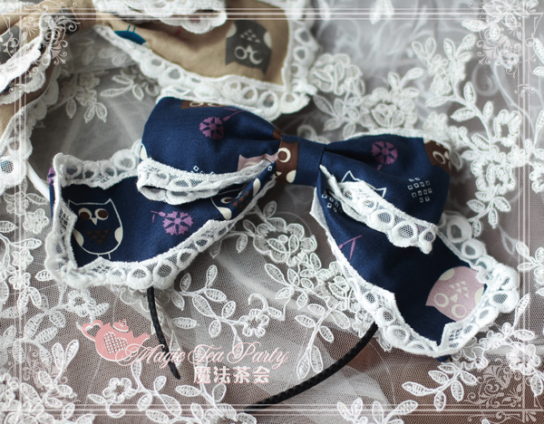 Lovely Owl Sweet Printed Magic Tea Party Lolita Headbow