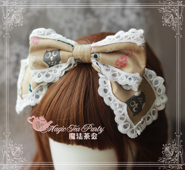 Lovely Owl Sweet Printed Magic Tea Party Lolita Headbow