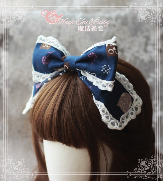 Lovely Owl Sweet Printed Magic Tea Party Lolita Headbow