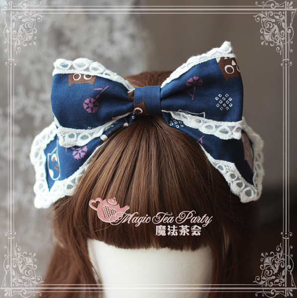 Lovely Owl Sweet Printed Magic Tea Party Lolita Headbow