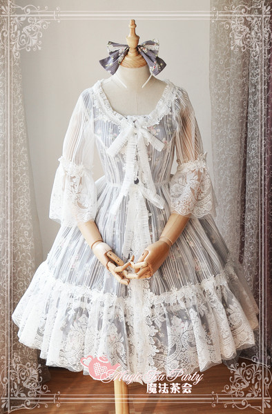 Summer Fragrance Lace Hime Sleeves Magic Tea Party Lolita Surface Layer Dress