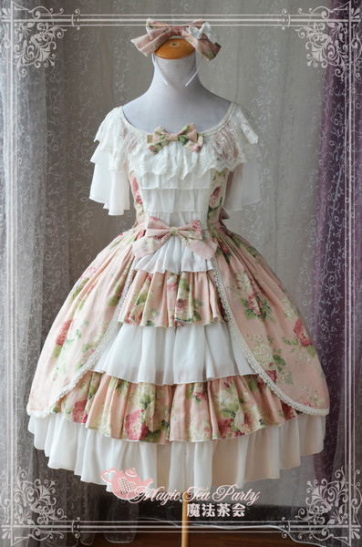 Freya Flower Print Magic Tea Party Lolita Headbow