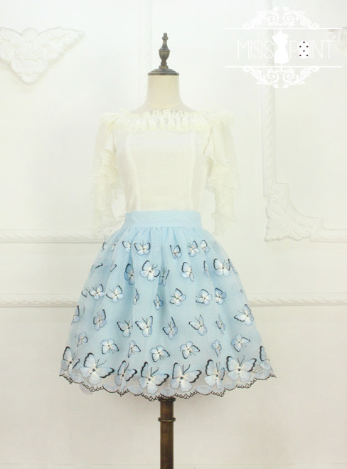 Dream of the Butterfly Sweet Babydoll Style Embroidery Miss Point Lolita Pettiskirt