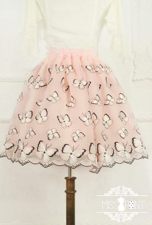 Dream of the Butterfly Sweet Babydoll Style Embroidery Miss Point Lolita Pettiskirt