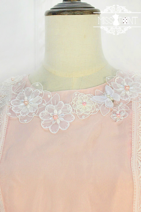 Dream of the Butterfly Sweet Babydoll Style Embroidery Miss Point Lolita OP Dress