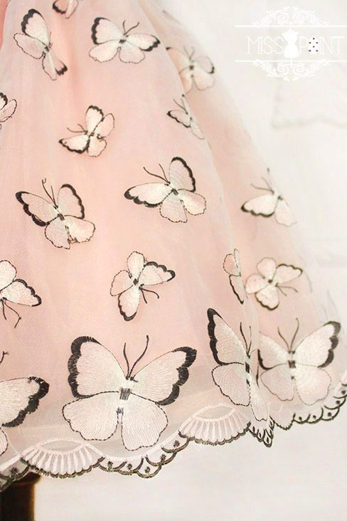 Dream of the Butterfly Sweet Babydoll Style Embroidery Miss Point Lolita OP Dress