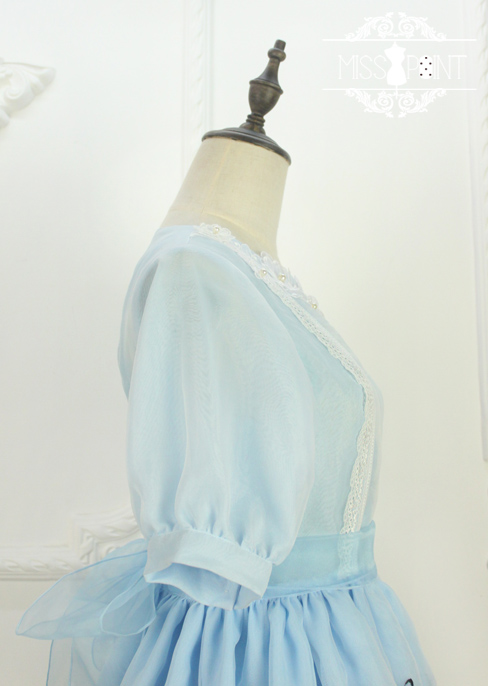 Dream of the Butterfly Sweet Babydoll Style Embroidery Miss Point Lolita OP Dress