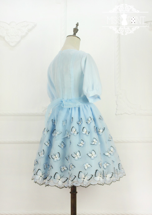 Dream of the Butterfly Sweet Babydoll Style Embroidery Miss Point Lolita OP Dress