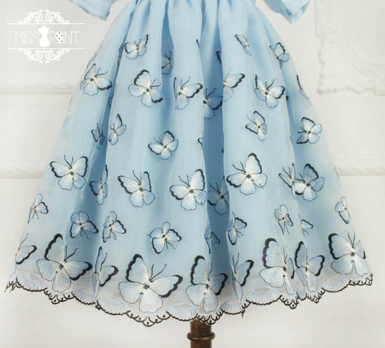 Dream of the Butterfly Sweet Babydoll Style Embroidery Miss Point Lolita OP Dress