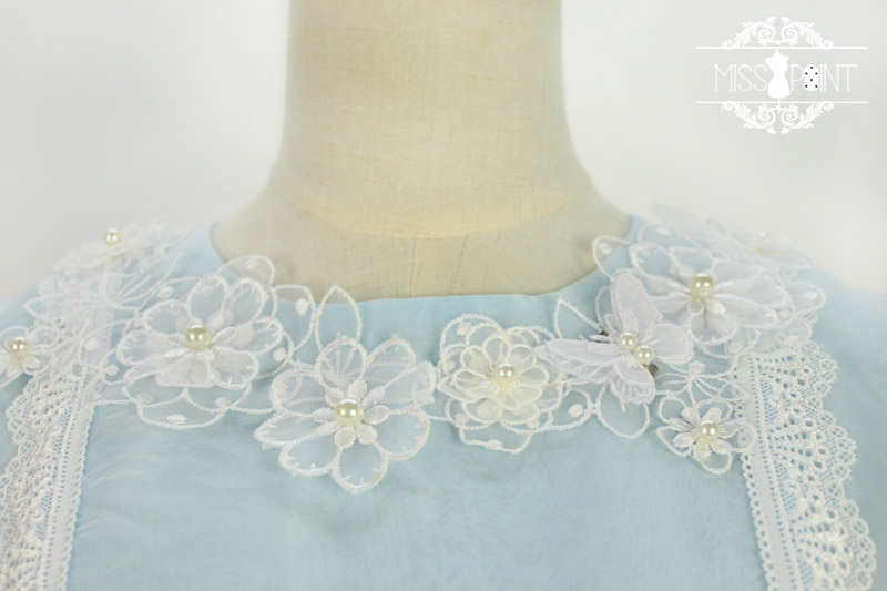 Dream of the Butterfly Sweet Babydoll Style Embroidery Miss Point Lolita OP Dress