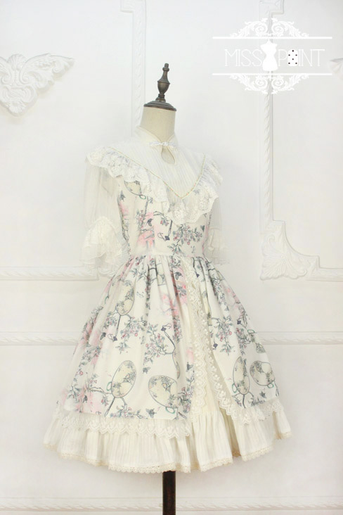 Interrupted Dream in the Garden Qi Miss Point Lolita OP Dress with Front Open Design