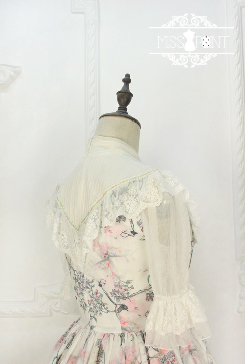 Interrupted Dream in the Garden Qi Miss Point Lolita OP Dress with Front Open Design