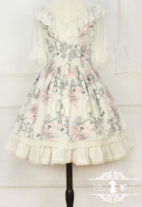 Interrupted Dream in the Garden Qi Miss Point Lolita OP Dress with Front Open Design