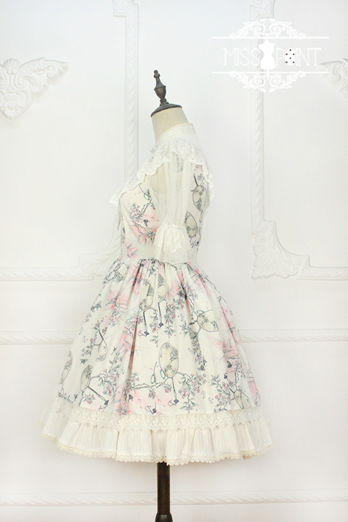 Interrupted Dream in the Garden Qi Miss Point Lolita OP Dress with Front Open Design