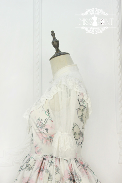 Interrupted Dream in the Garden Qi Miss Point Lolita OP Dress with Front Open Design