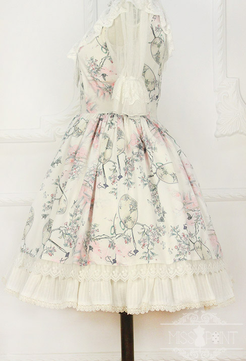 Interrupted Dream in the Garden Qi Miss Point Lolita OP Dress with Front Open Design