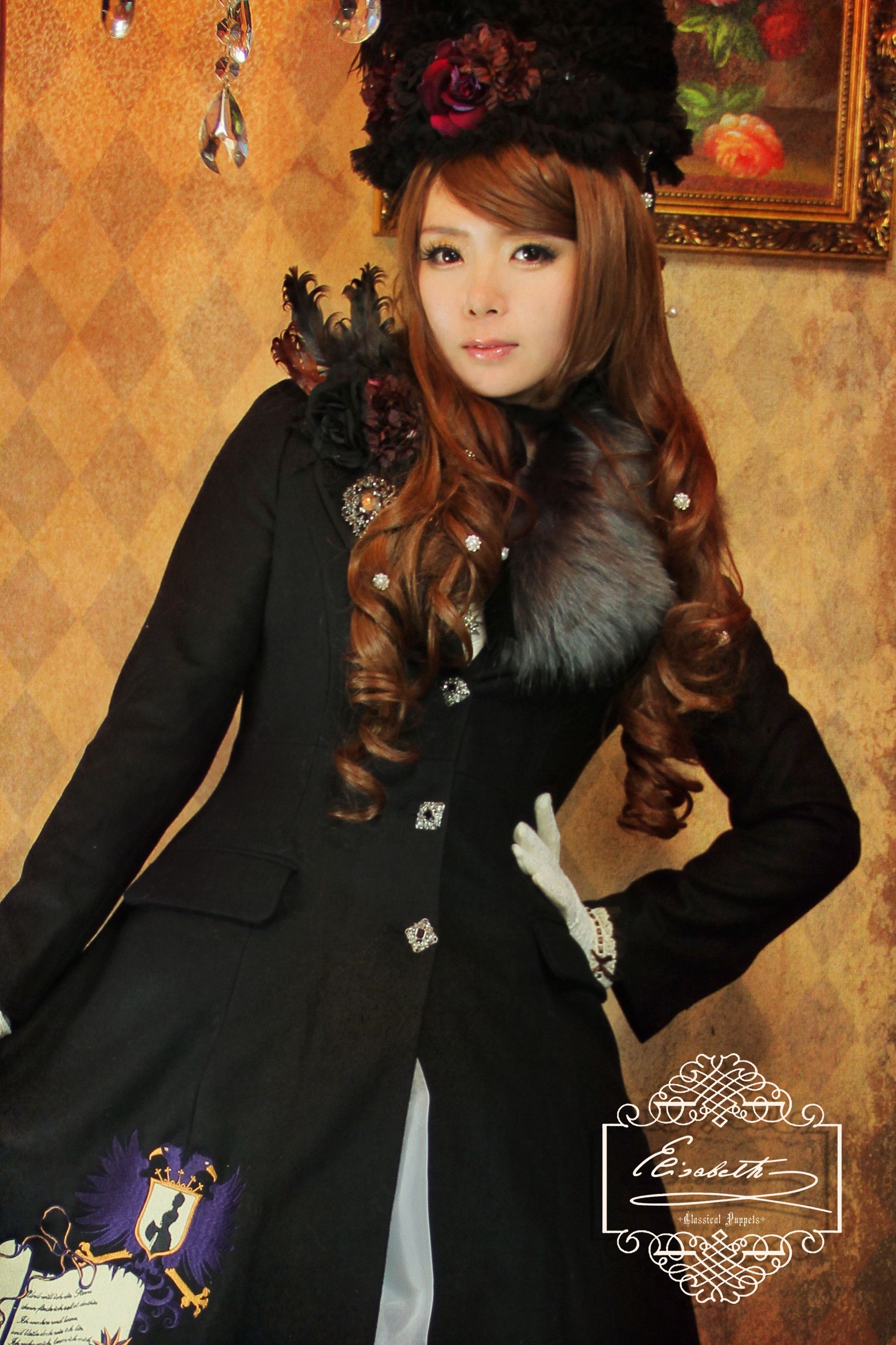 Elisabeth Embroidery Cashmere Classical Puppets Lolita Long Coat