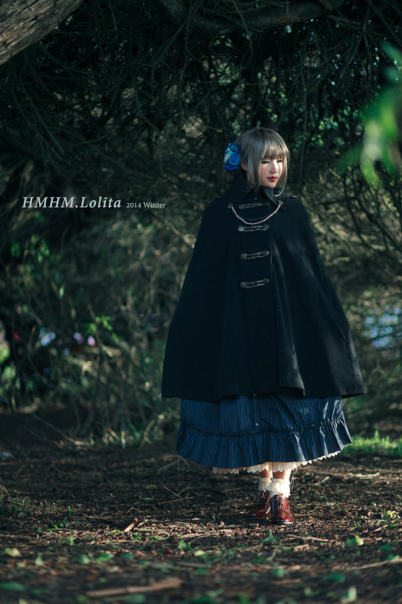 Gothic Wool Black Lady HMHM Lolita Long Cape
