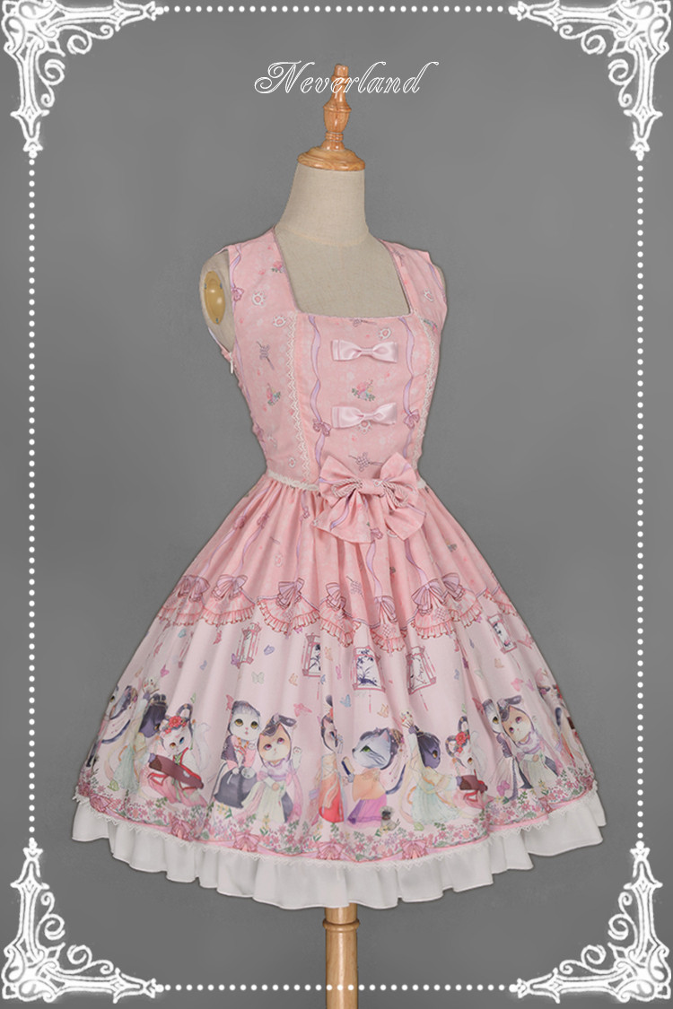 Chinese Cats\' Garden Party Qi Neverland Lolita Cape & OP Set