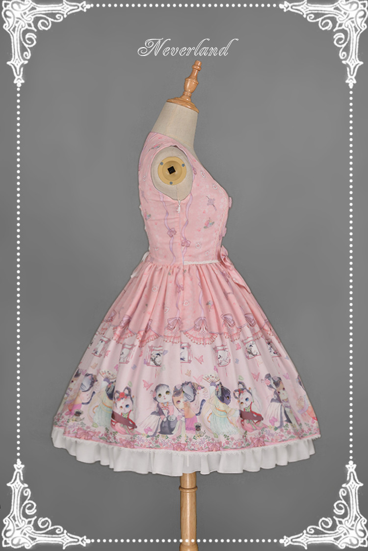 Chinese Cats\' Garden Party Qi Neverland Lolita Cape & OP Set