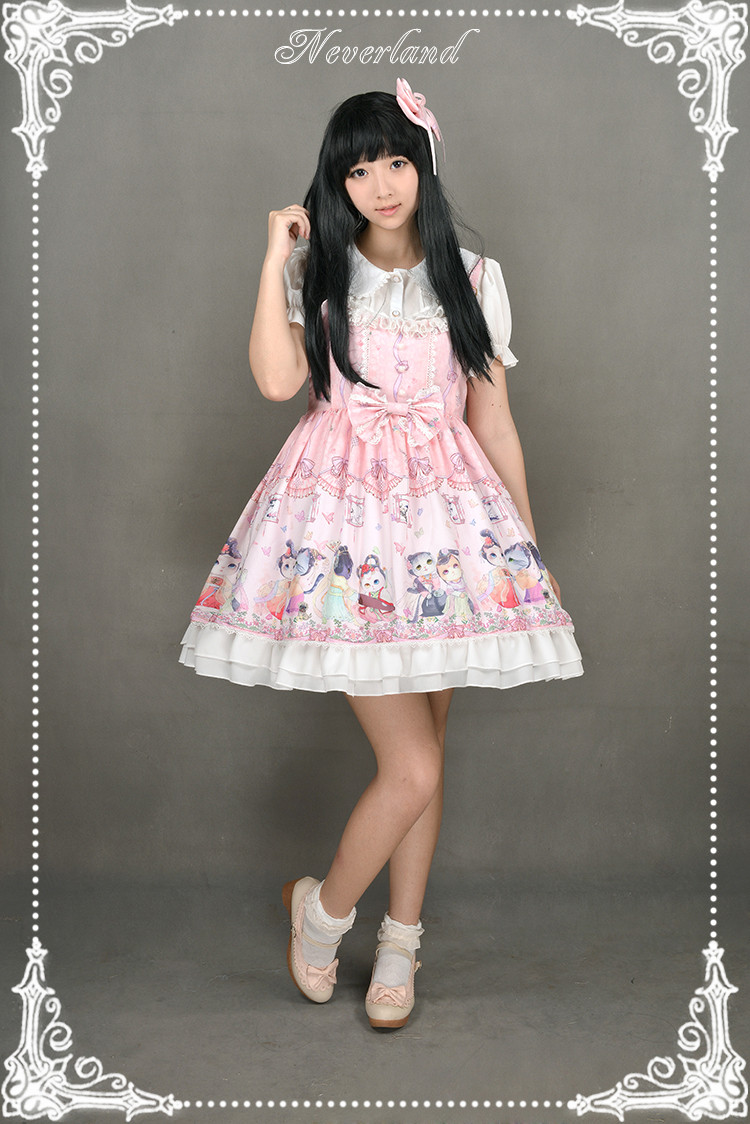 Chinese Cats\' Garden Party Neverland Lolita JSK