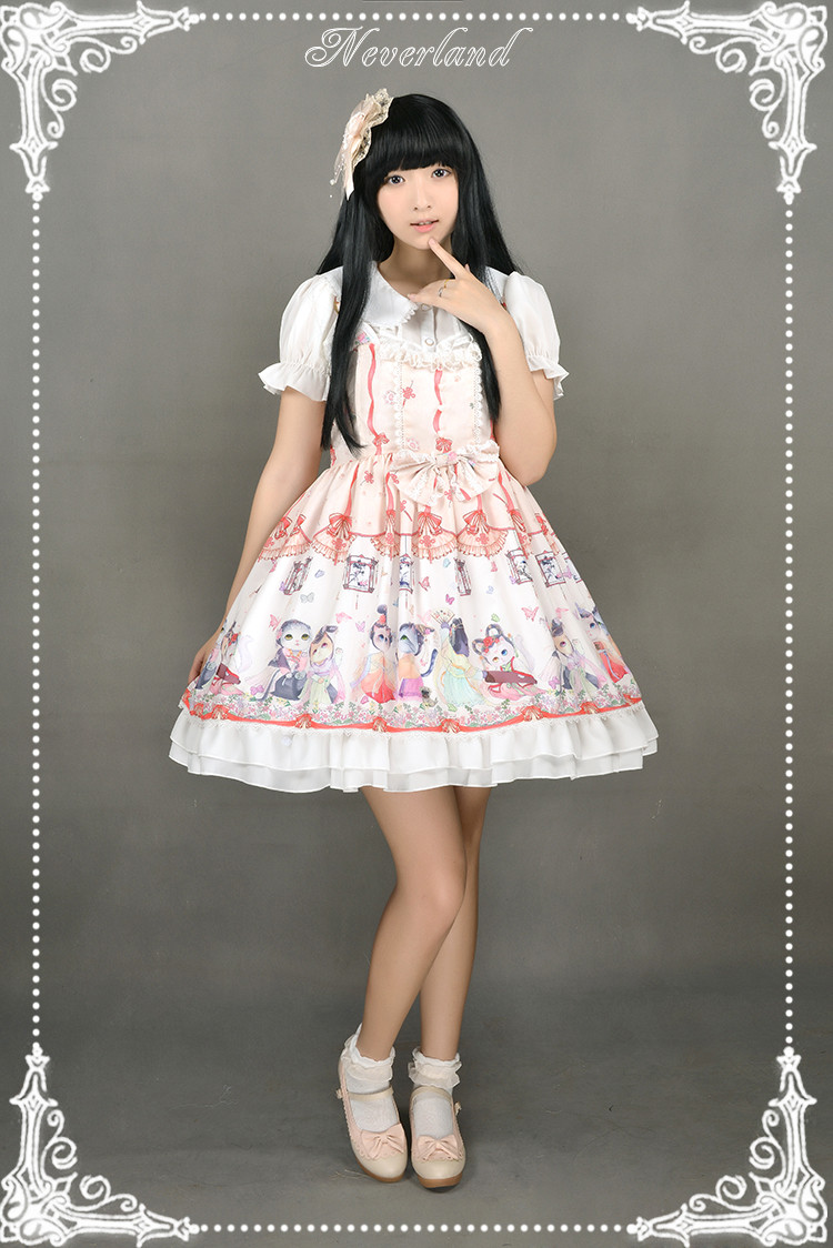 Chinese Cats\' Garden Party Neverland Lolita JSK