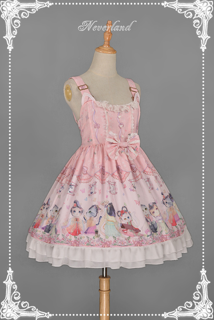 Chinese Cats\' Garden Party Neverland Lolita JSK