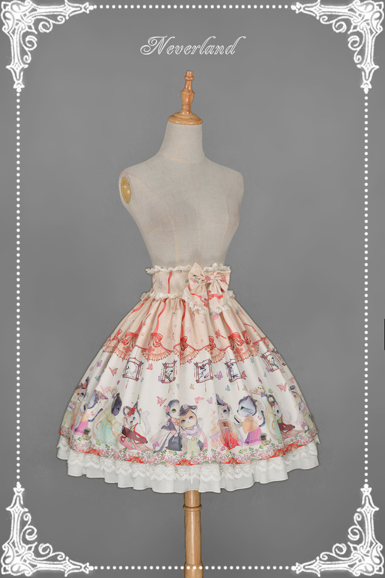 Chinese Cats Garden Party Neverland Lolita Skirt