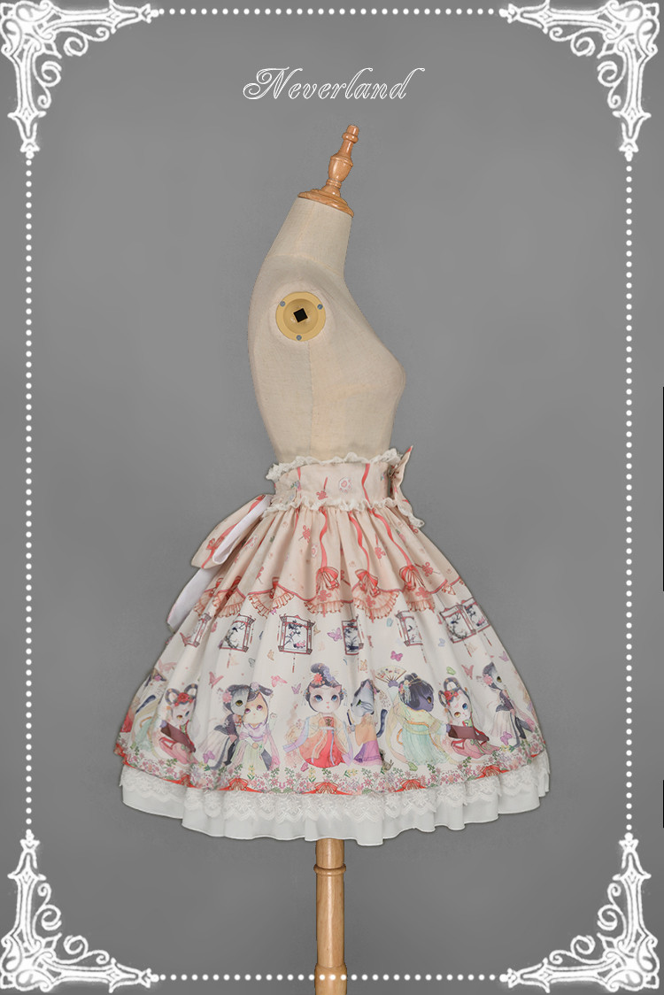 Chinese Cats Garden Party Neverland Lolita Skirt