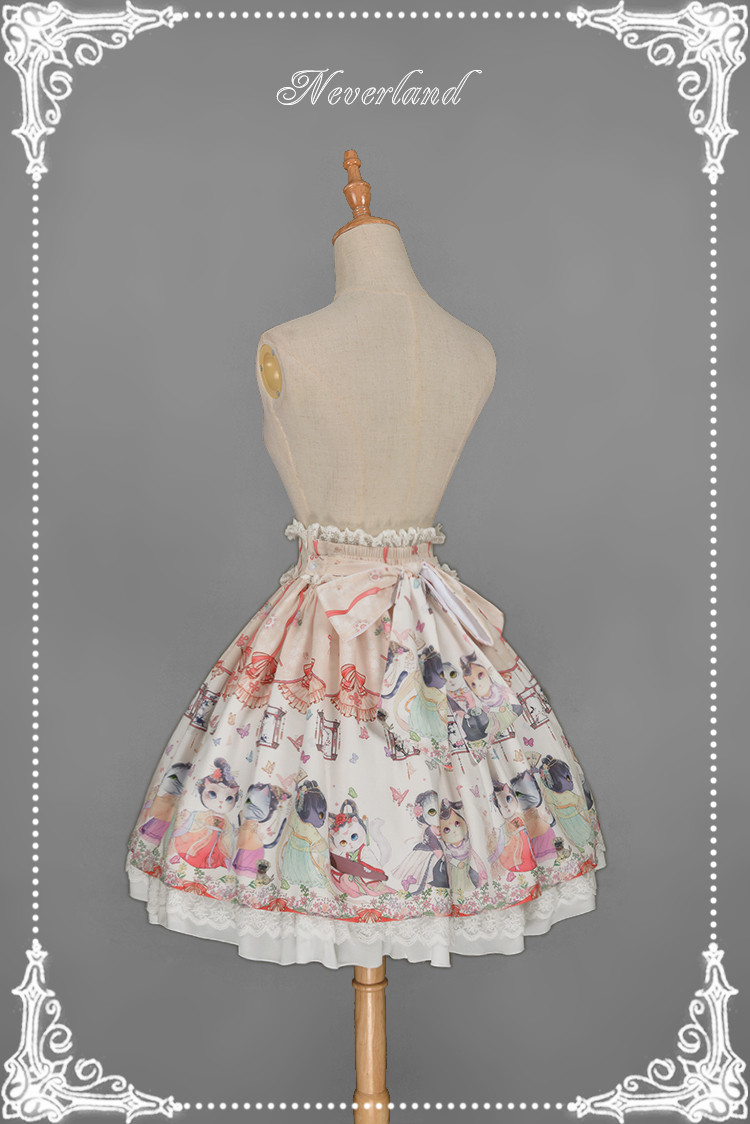 Chinese Cats Garden Party Neverland Lolita Skirt