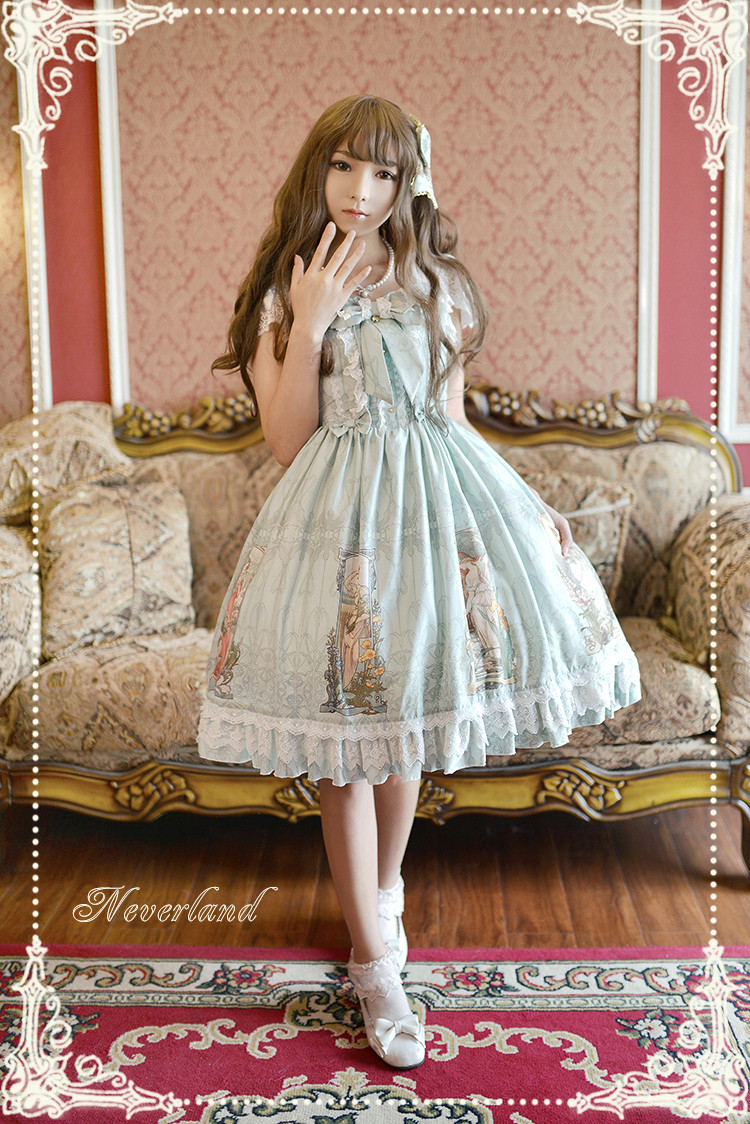 Maiden in May Neverland Lolita Fly Sleeves High Waist OP Dress