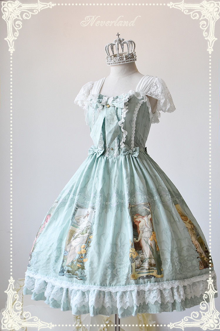 Maiden in May Neverland Lolita Fly Sleeves High Waist OP Dress