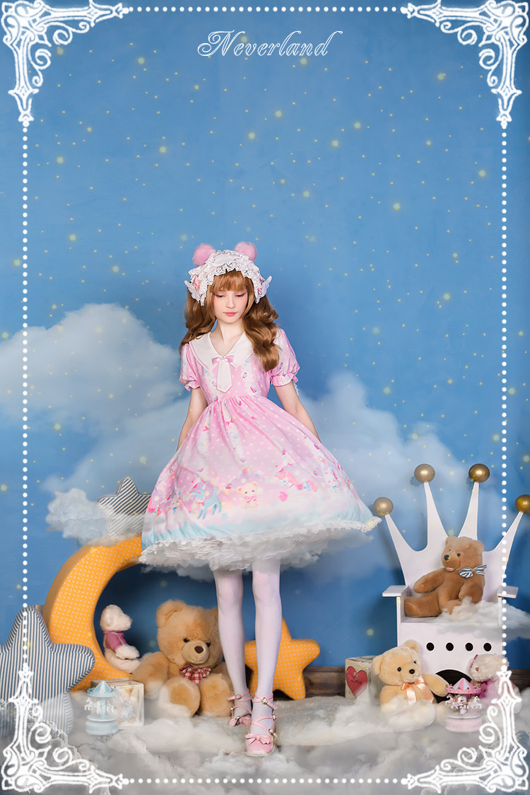 Candyland- Sailor Collar High Waist Neverland Lolita OP Dress