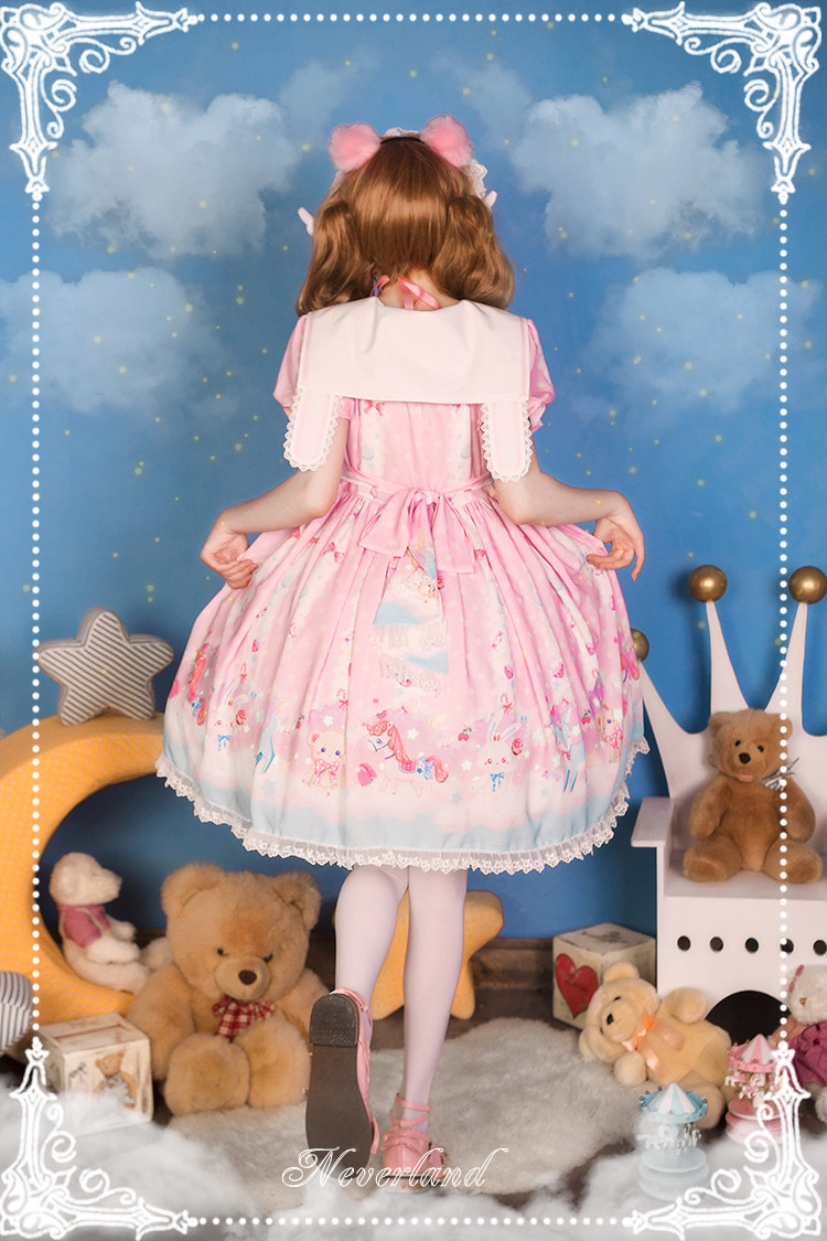 Candyland- Sailor Collar High Waist Neverland Lolita OP Dress