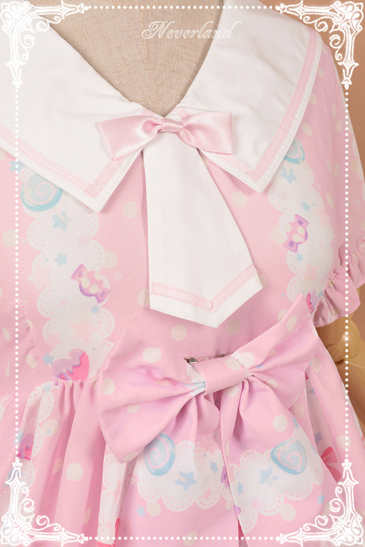 Candyland- Sailor Collar High Waist Neverland Lolita OP Dress