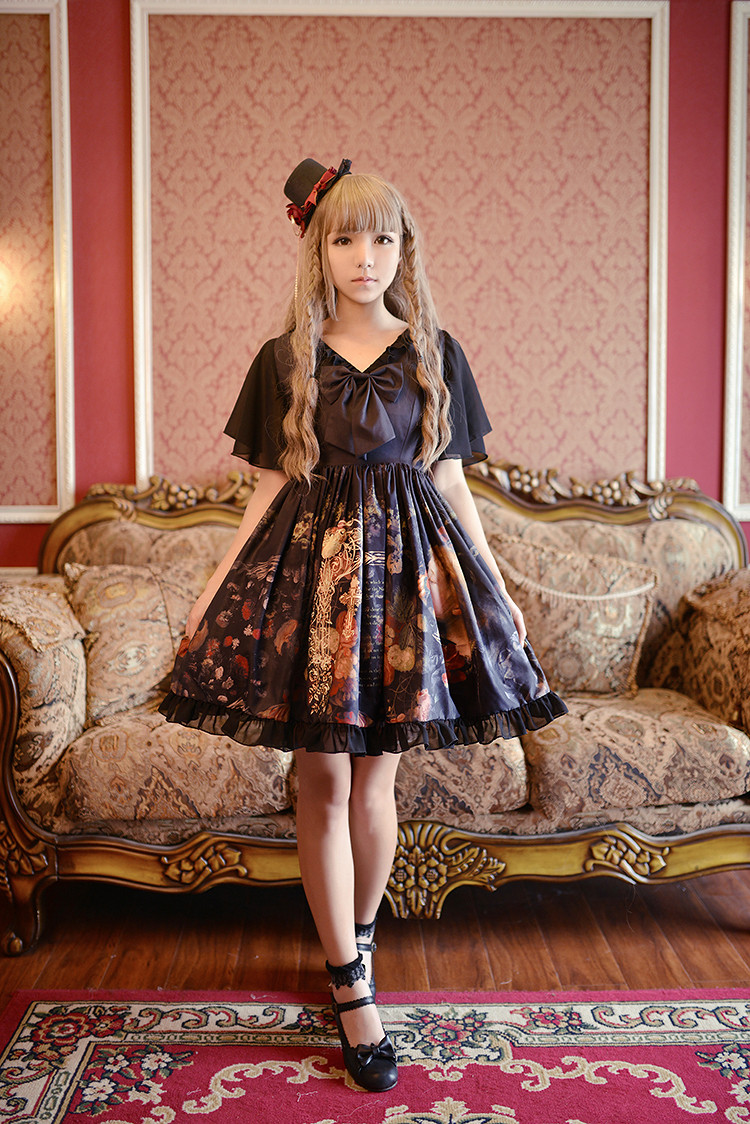 Maidens Garden Neverland Lolita Chiffon OP Dress Two Versions