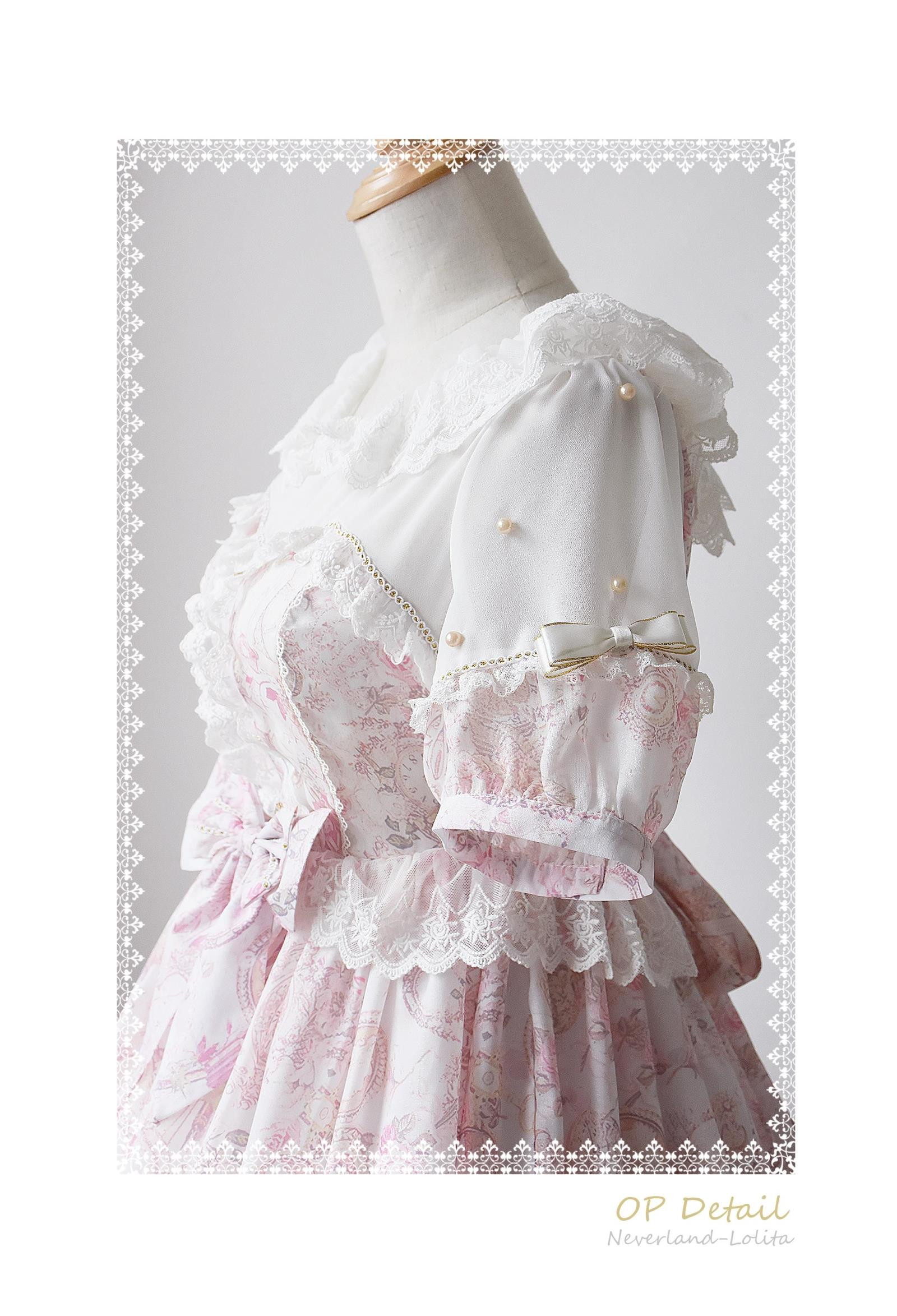 Antique Clock- Sweet Neverland Lolita Puff Sleeves OP Dress