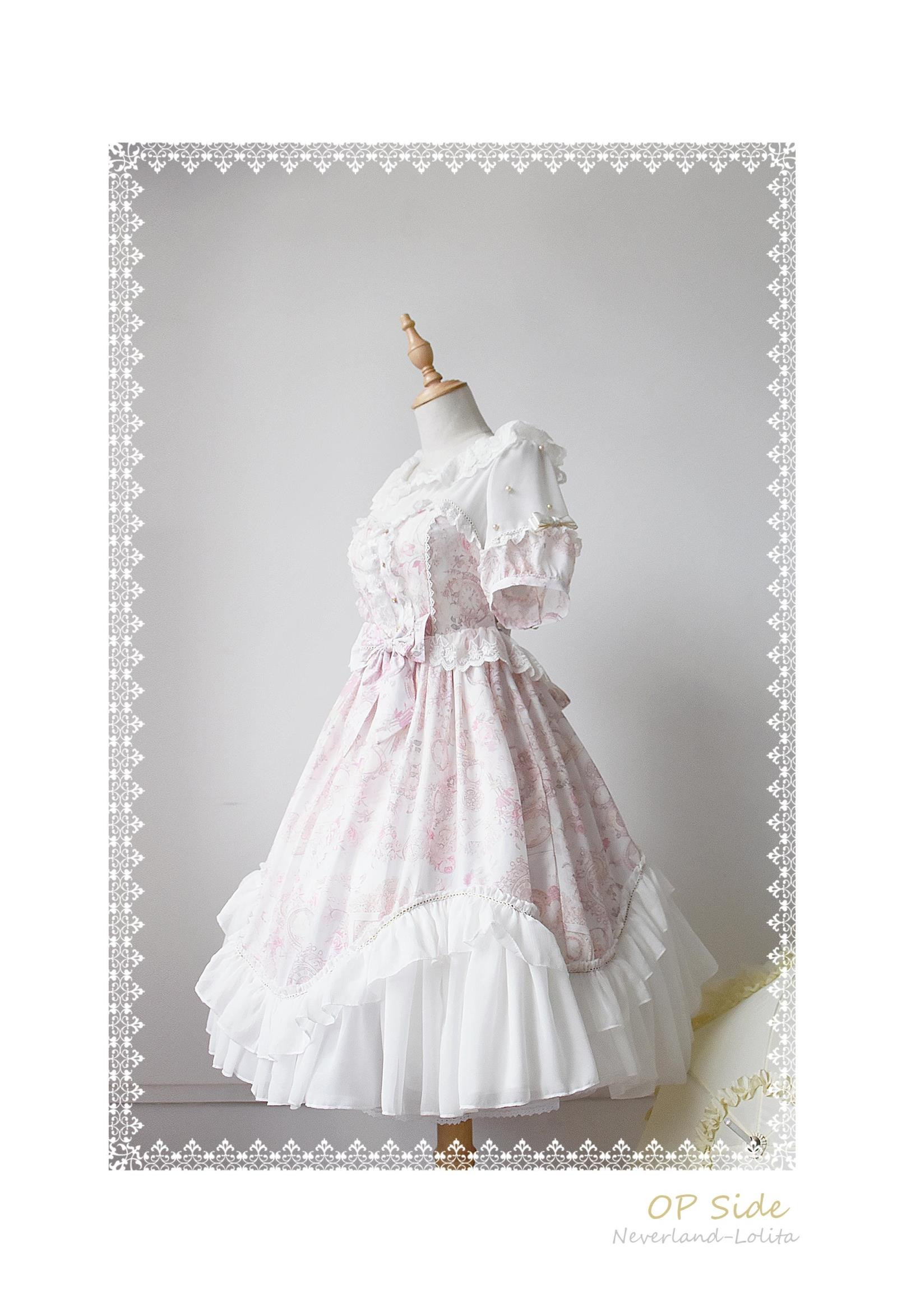 Antique Clock- Sweet Neverland Lolita Puff Sleeves OP Dress