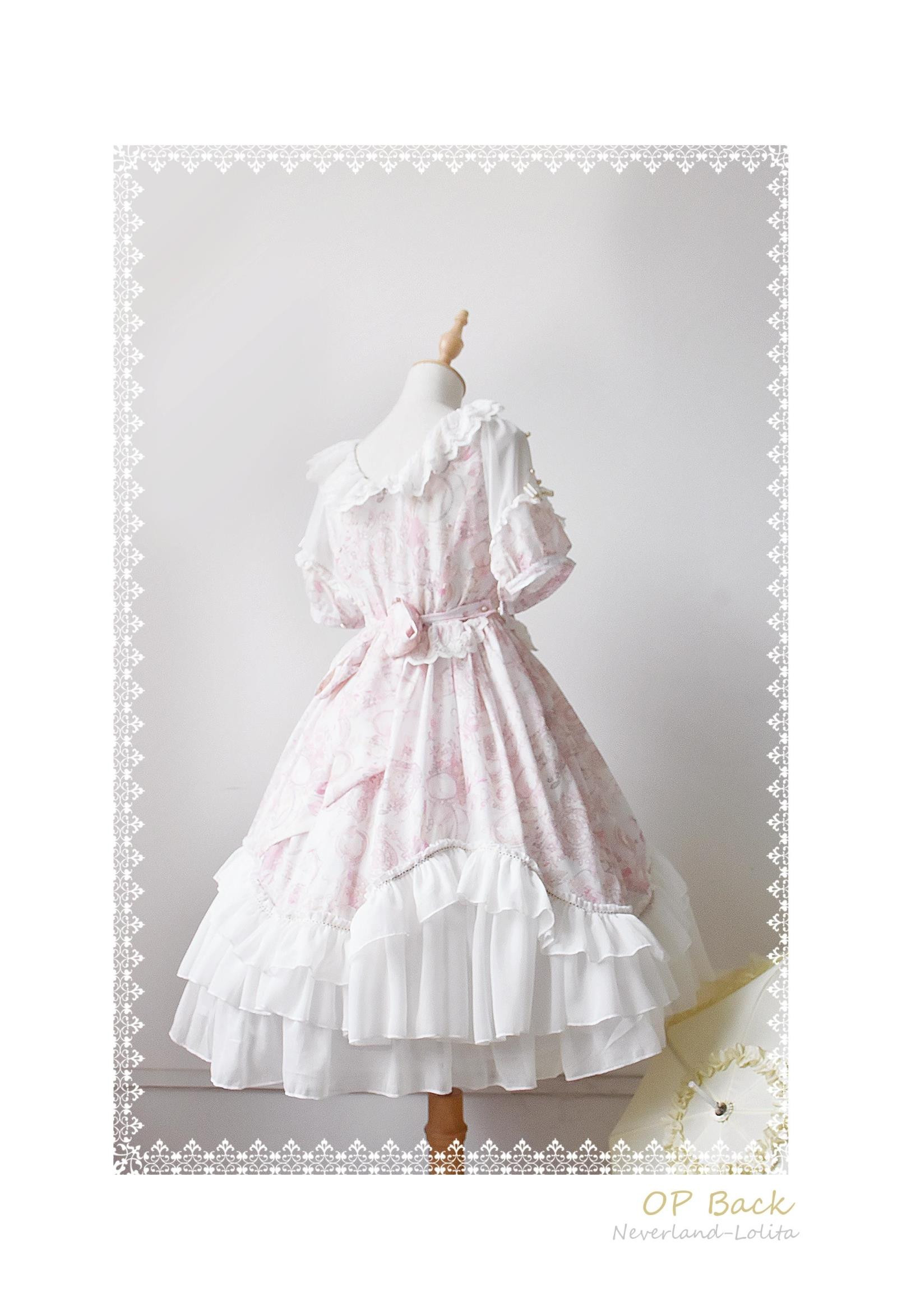 Antique Clock- Sweet Neverland Lolita Puff Sleeves OP Dress