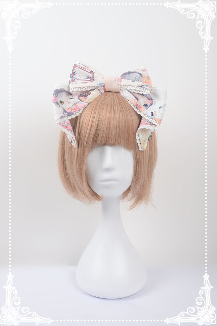 Chinese Cats Garden Party Neverland Lolita Headbow