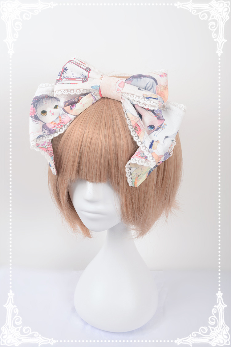 Chinese Cats Garden Party Neverland Lolita Headbow