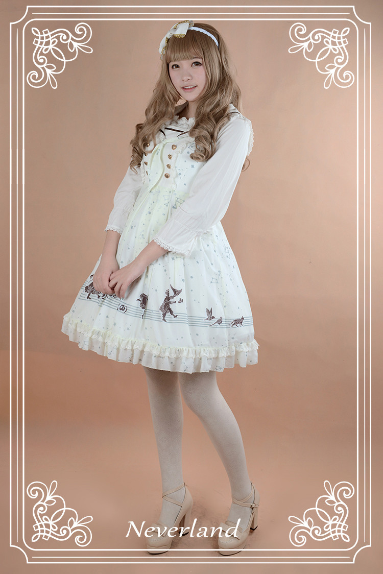 The Piper at Starry Night Sailor Style Neverland Lolita Jumper Dress