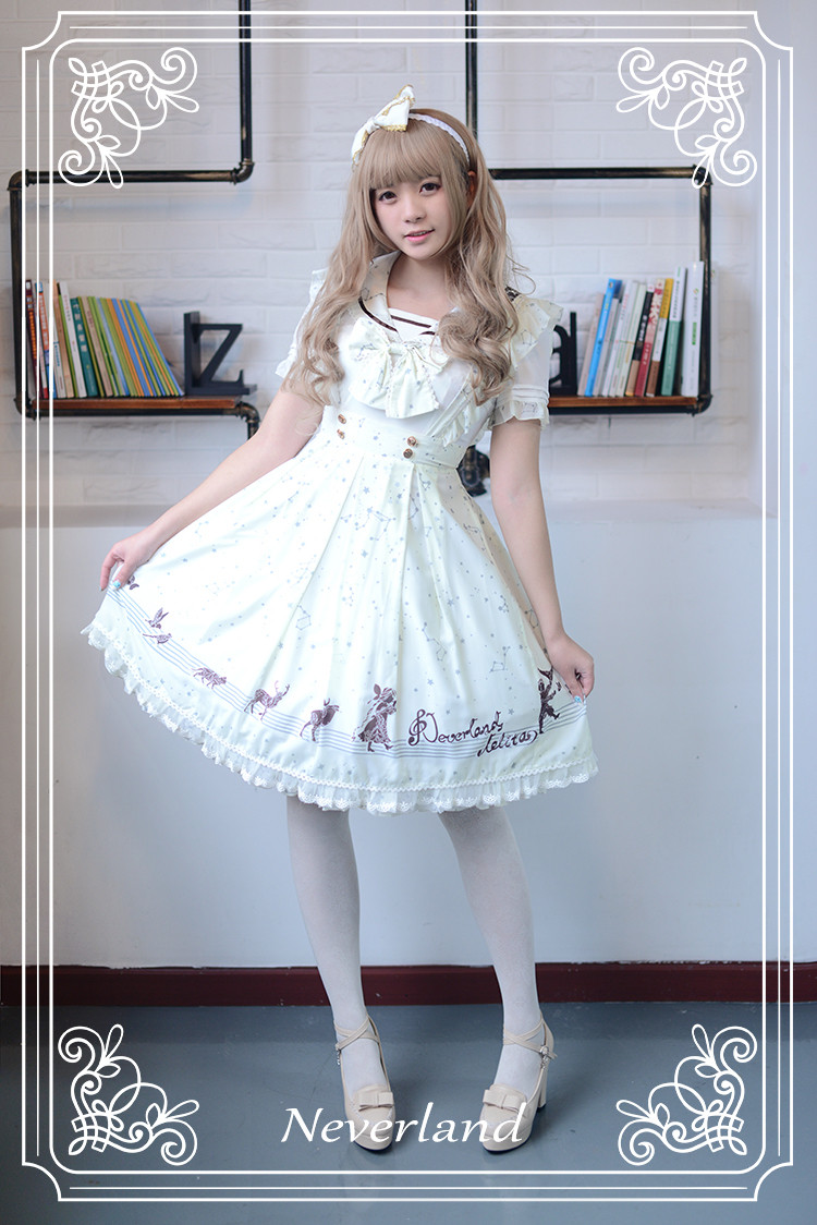 The Piper at Starry Night Sailor Style Neverland Lolita OP Dress