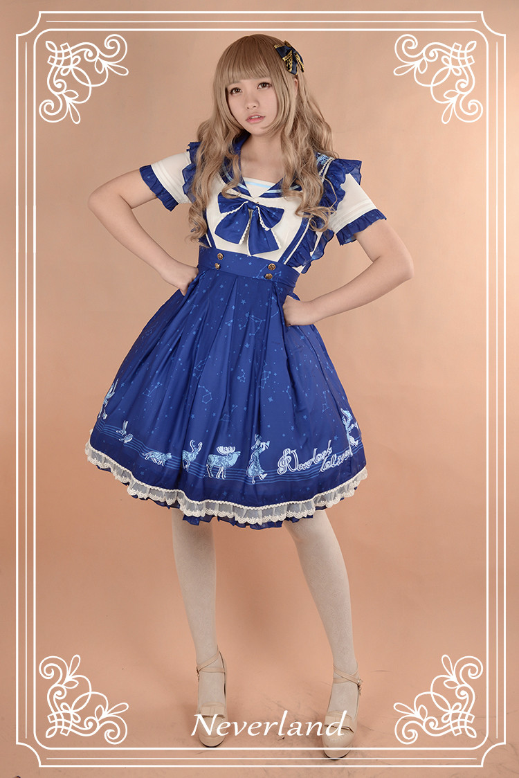 The Piper at Starry Night Sailor Style Neverland Lolita OP Dress