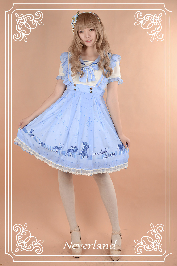 The Piper at Starry Night Sailor Style Neverland Lolita OP Dress