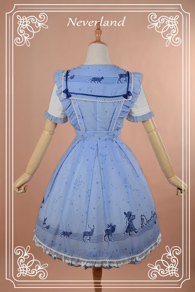 The Piper at Starry Night Sailor Style Neverland Lolita OP Dress