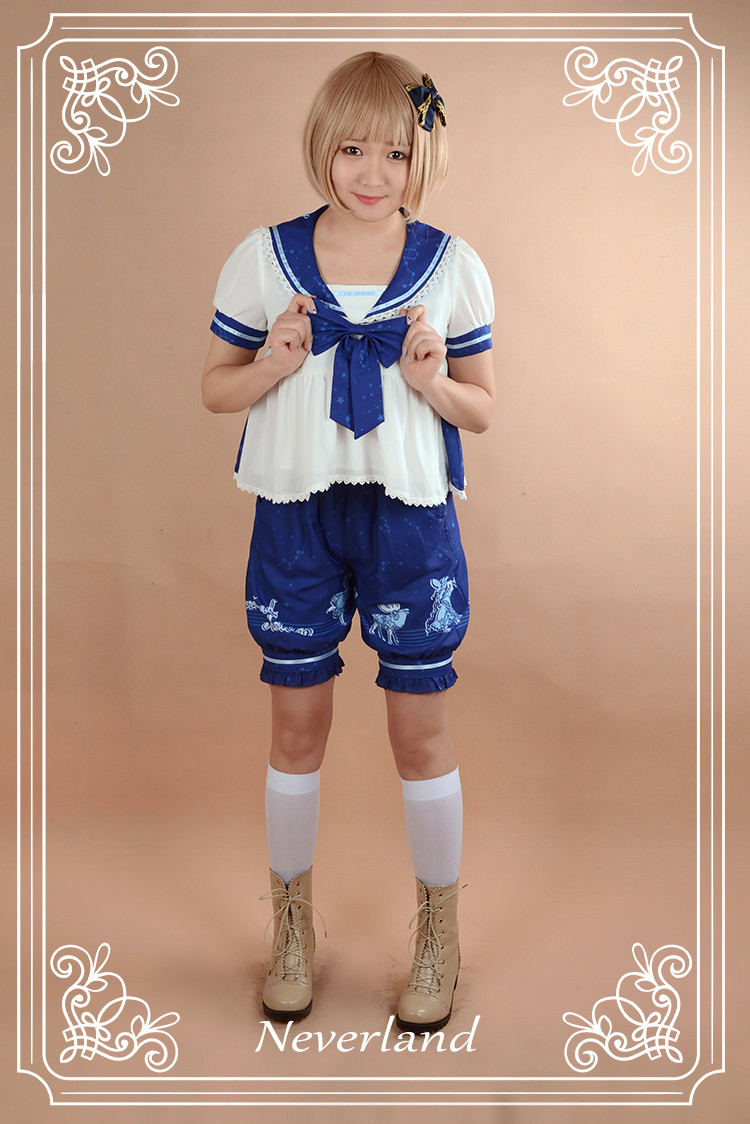 The Piper at Starry Night- Sailor Style Quji Neverland Lolita Prince Set