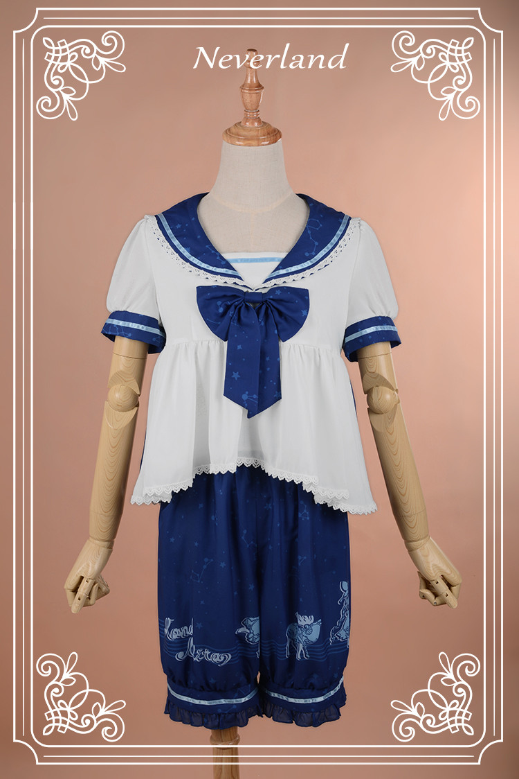 The Piper at Starry Night- Sailor Style Quji Neverland Lolita Prince Set