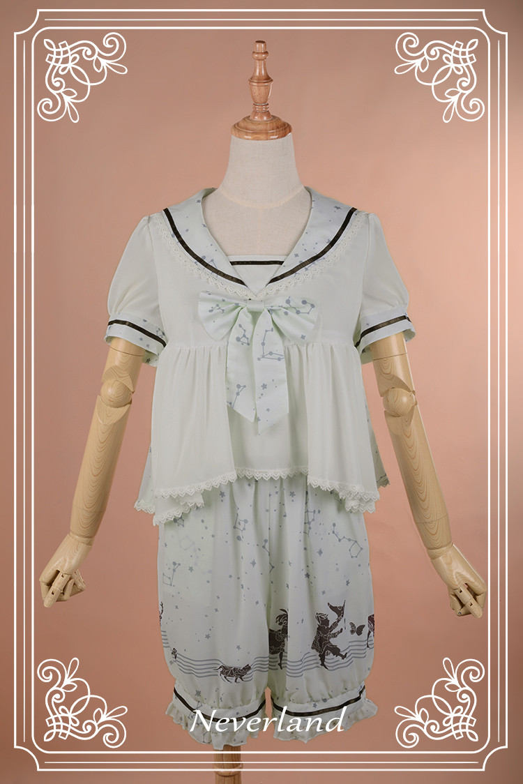 The Piper at Starry Night- Sailor Style Quji Neverland Lolita Prince Set